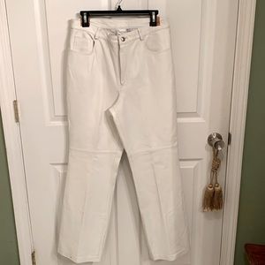 Leather white pants